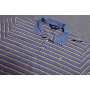 Vintage Polo Ralph Lauren Polo Mens Large Blue Stripe Geneva National Cotton